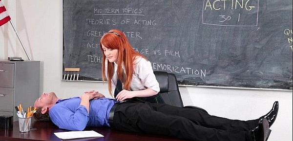  InnocentHigh - Cute Redhead Student Fucks Drama Teacher